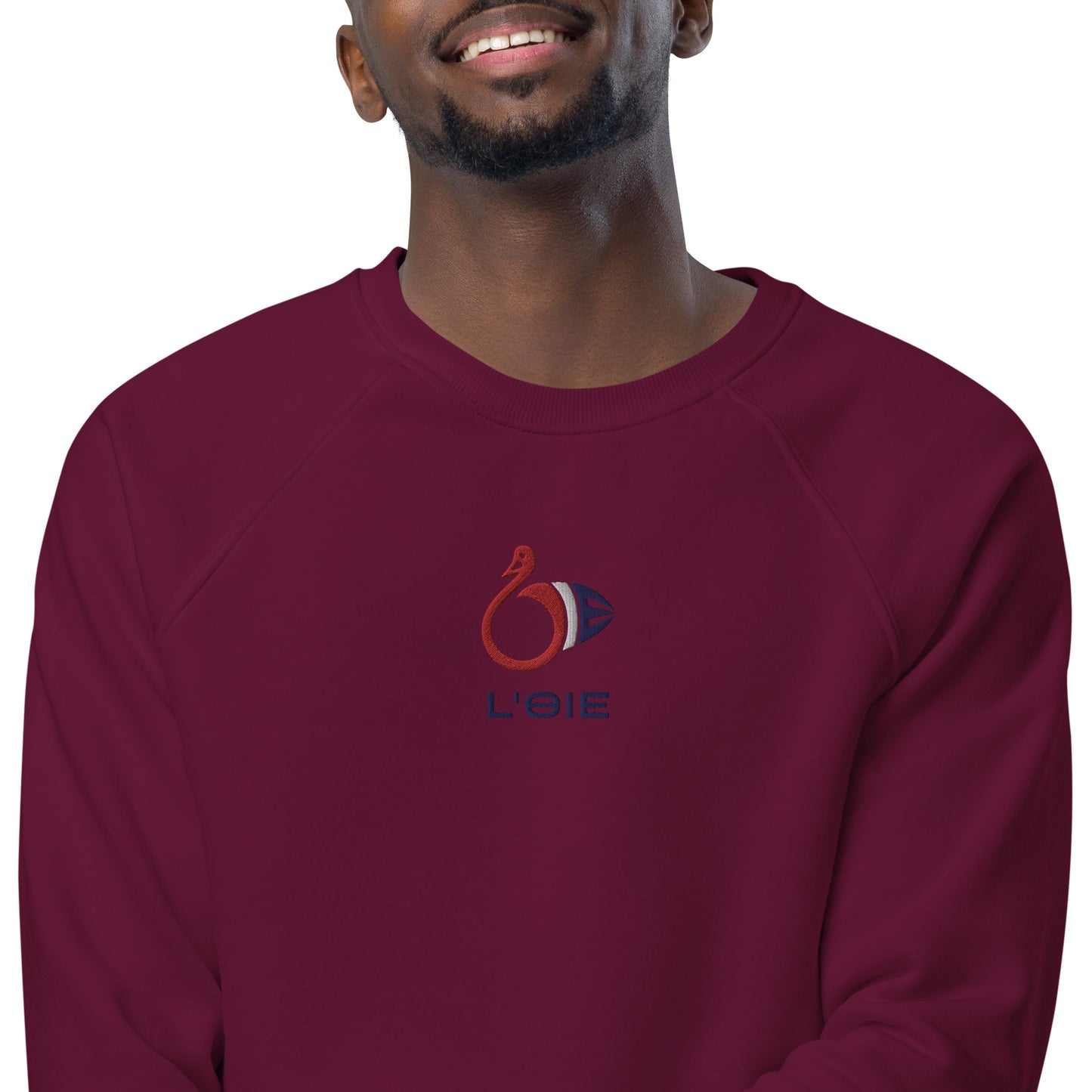 Unisex organic raglan sweatshirt